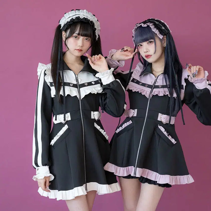 [BUNJANG] Dear My Love Jirei-kei Jersey Made Pink &amp; Black / (L) 디어마이러브 지뢰계 져지 메이드 핑크블랙 원피스