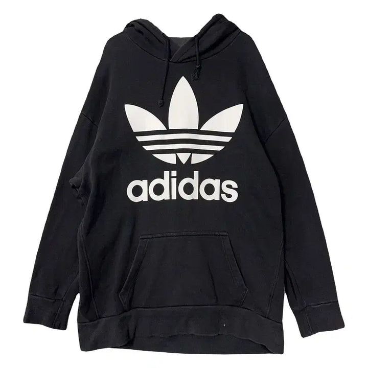 [BUNJANG] Adidas Printed Black Hoodie (M) / 아디다스 프린팅 블랙 후드티 M