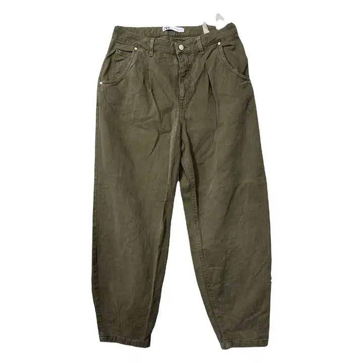 [BUNJANG] Zara Khaki Vintage Baggy Fit Jogger Pants Size 26 / 자라 카키 빈티지 배기핏 조거팬츠 26