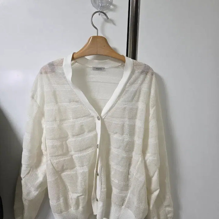 [BUNJANG] SYSTEM White Cardigan / SYSTEM 시스템 화이트  가디건