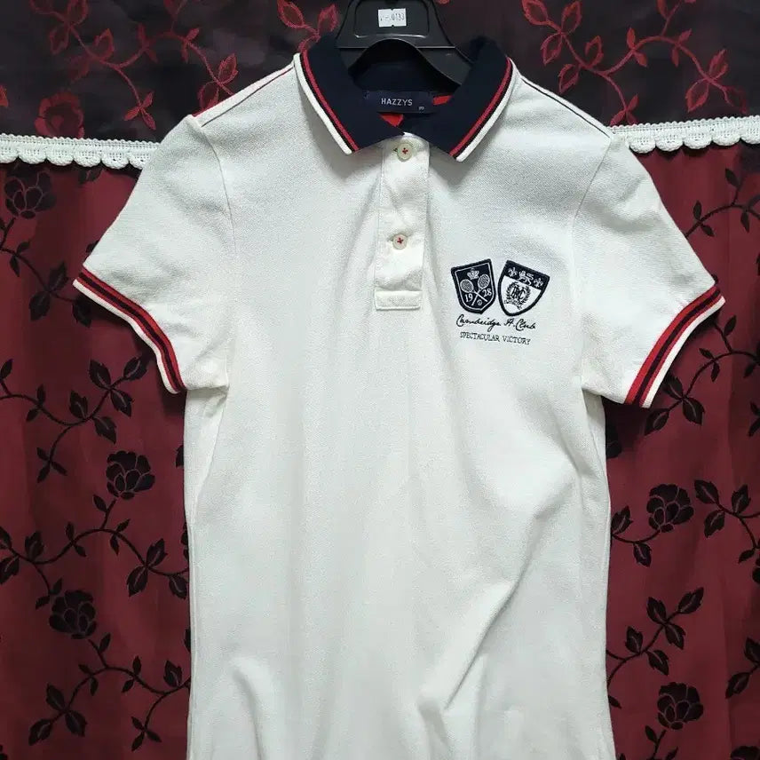 [BUNJANG] Hazzys White Short-Sleeve Polo Shirt Size 27 / 헤지스 화이트 반팔 카라티 27사이즈