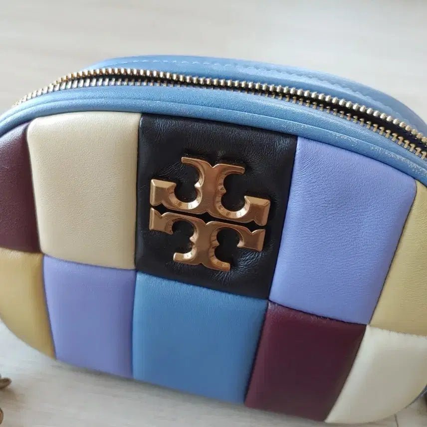 [BUNJANG] Tory Burch Patchwork Camera Bag Blue / 토리버치 패치워크 카메라백 블루