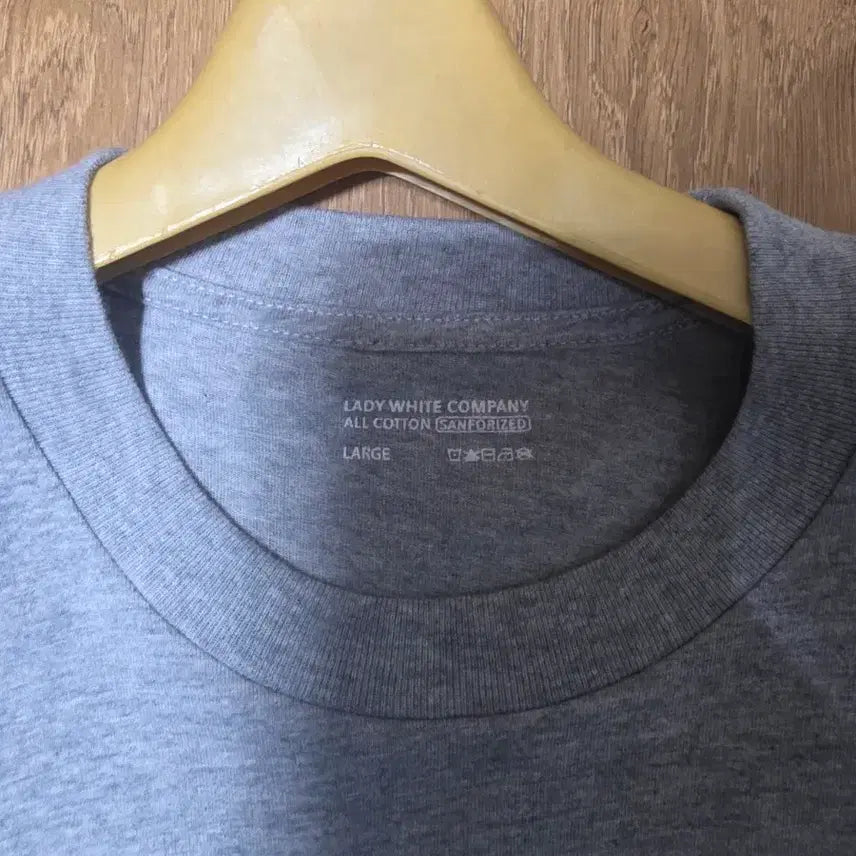 [BUNJANG] Ladywhite Gray Short-Sleeve Cotton T-Shirt L (Approx. 100-103) / 레이디화이트 그레이 반팔 면티셔츠 L(100~103사이즈 정도)