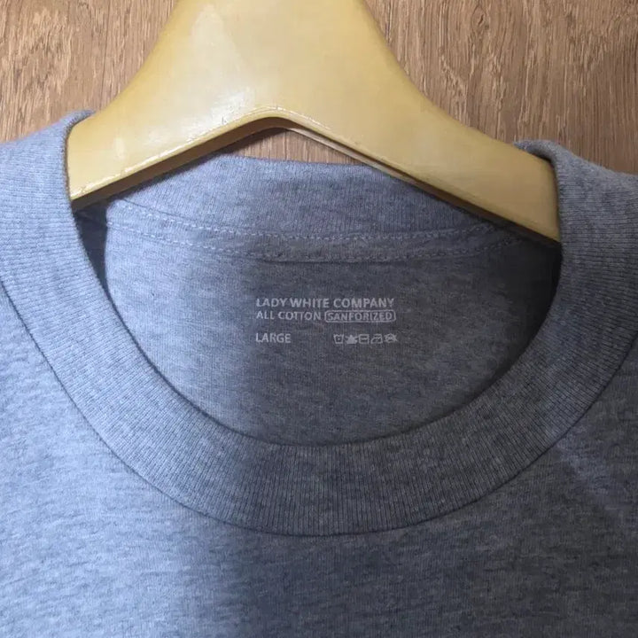 [BUNJANG] Ladywhite Gray Short-Sleeve Cotton T-Shirt L (Approx. 100-103) / 레이디화이트 그레이 반팔 면티셔츠 L(100~103사이즈 정도)