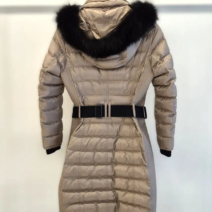 [BUNJANG] Burberry Fox Fur Trimmed Hood Down Coat Beige Size 38 / [다올 범어점] 버버리 폭스 퍼 트리밍 후드 다운 코트 베이지 상태 A+