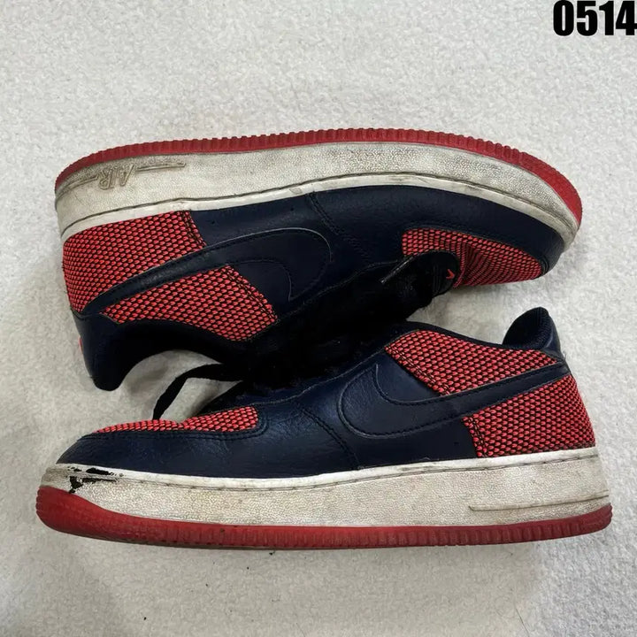 [BUNJANG] Nike Air Force 1 Black/Red Mesh Sneakers (240) / 나이키 에어포스1 블랙/레드 메쉬 스니커즈 240