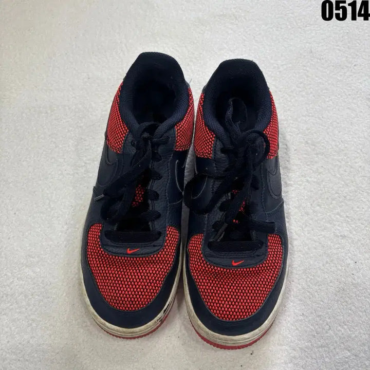 [BUNJANG] Nike Air Force 1 Black/Red Mesh Sneakers (240) / 나이키 에어포스1 블랙/레드 메쉬 스니커즈 240