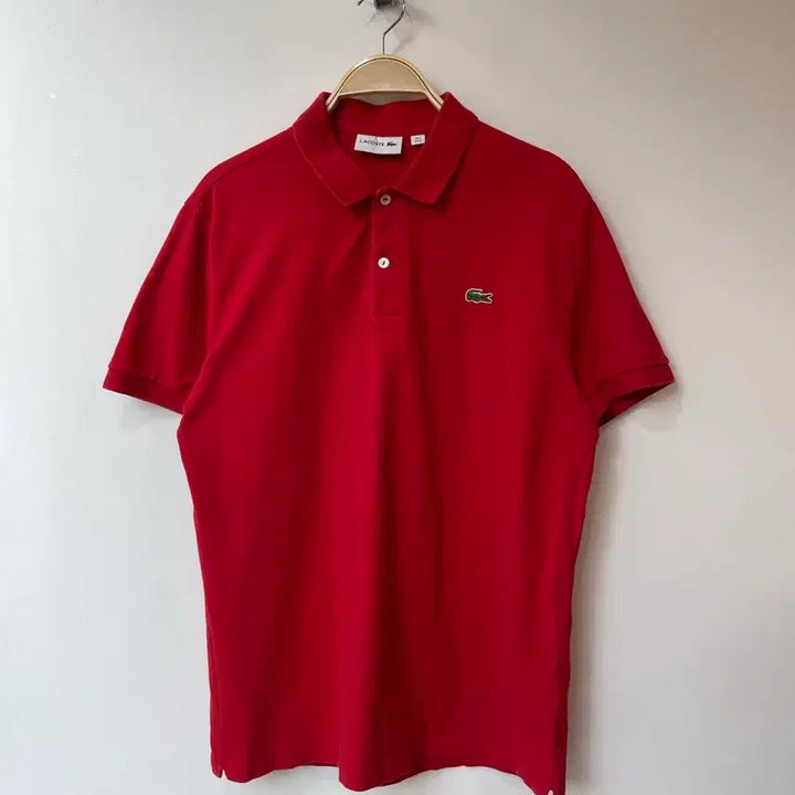 [BUNJANG] Lacoste Red Short Sleeve Polo T-Shirt Size 4 / 라코스테 PK 카라 반팔 티셔츠 레드 4