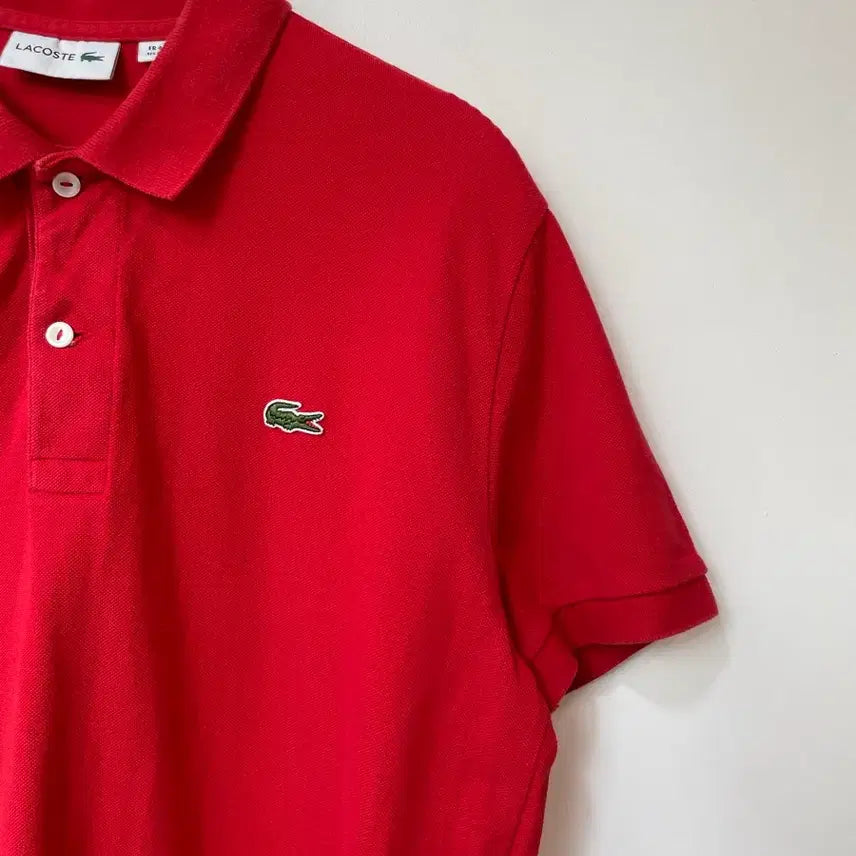[BUNJANG] Lacoste Red Short Sleeve Polo T-Shirt Size 4 / 라코스테 PK 카라 반팔 티셔츠 레드 4
