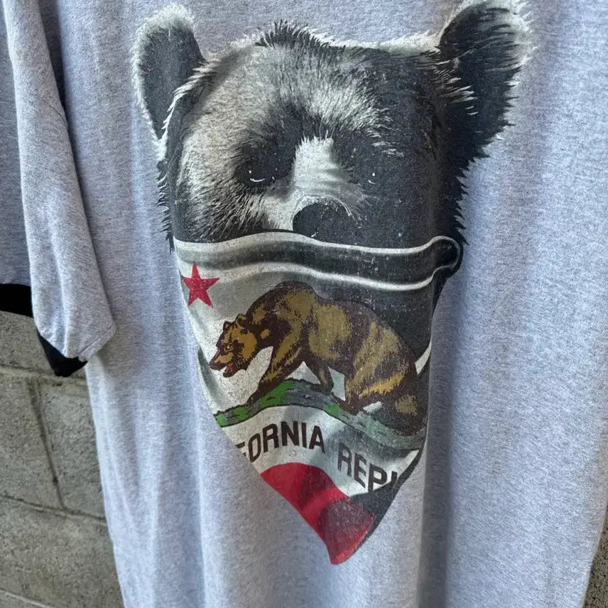 [BUNJANG] Alstyle California Republic Ringer T-Shirt XL / Alstyle 빈티지 캘리포니아공화국 프린팅 링거티 반팔 티셔츠 xl