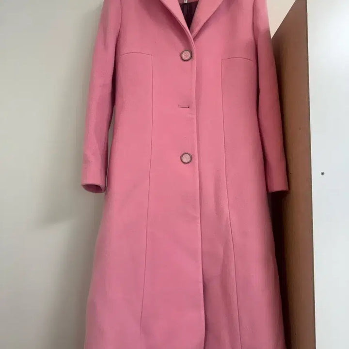 [BUNJANG] FAYEWOO Strawberry Milk Pink Long Coat Size 38 / 페이우 딸기우유 핑크색 롱코트 38사이즈