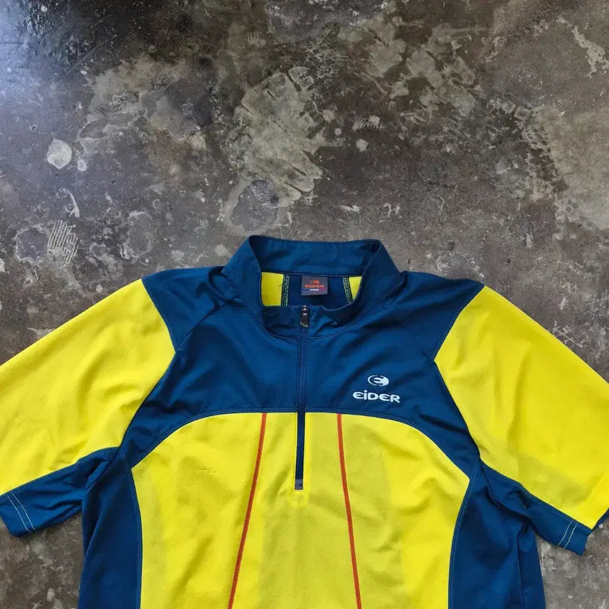 [BUNJANG] Eider Functional Fabric Half-Zip Short Sleeve T-Shirt XL / XL) 아이더 기능성 소재 하프집업 반팔티 반팔티셔츠