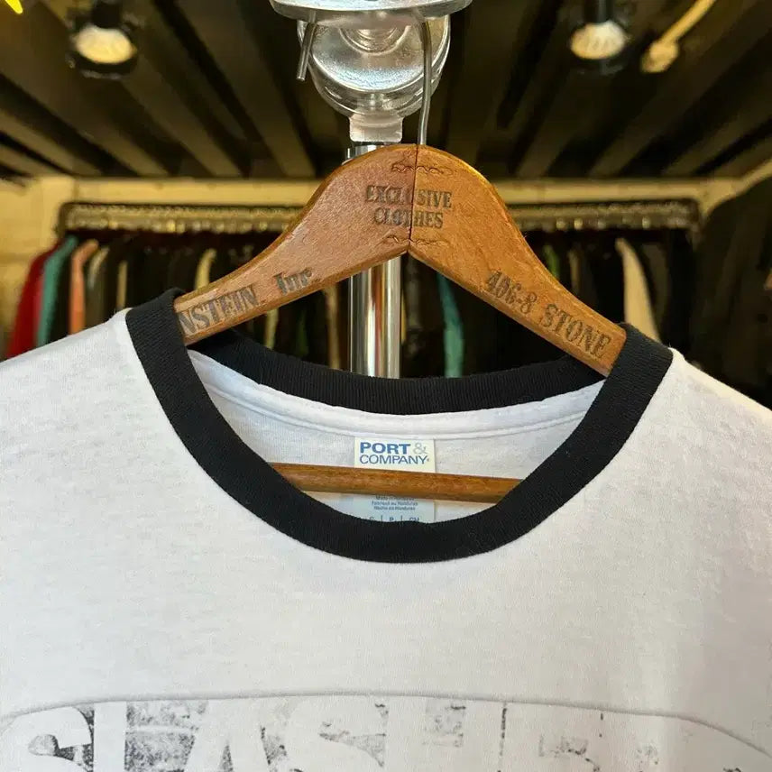 [BUNJANG] Vintage Slasher Film Printed Ringer T-Shirt / [90-95]슬래셔 무비 Slasher Film 호러 프린팅 링거 티셔츠