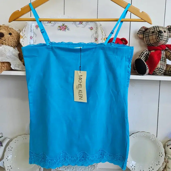 [BUNJANG] MICHEL KLEIN Turkish Blue Lace Camisole / 터키블루 레이스 슬립 나시