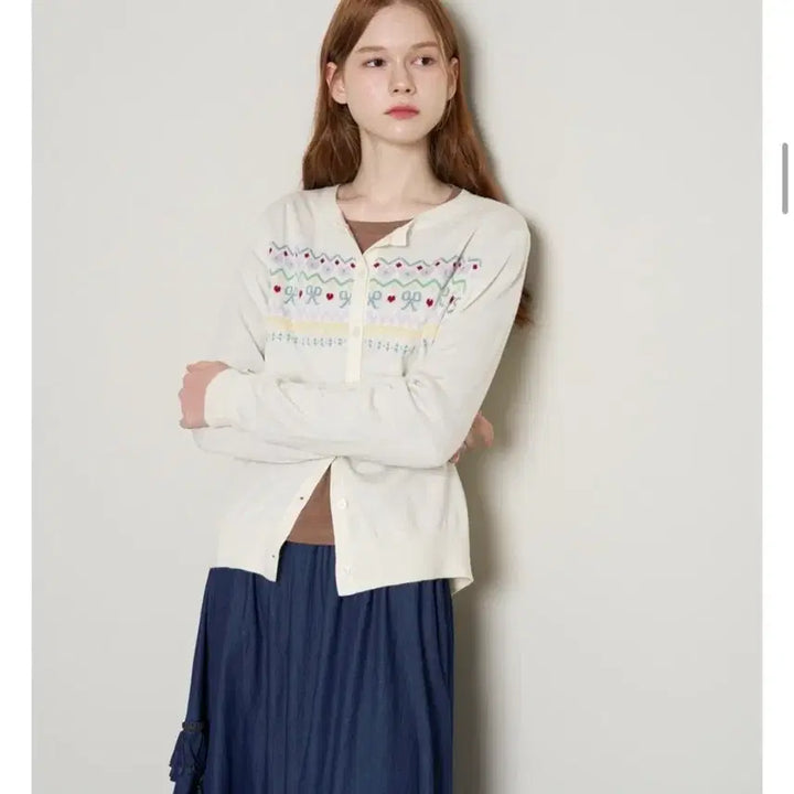 [BUNJANG] LeShop Lovely Nordic Pattern Long Sleeve Cardigan (Gray, Free Size) / [미개봉새제품] 박보영st 정가 6만9천원 르샵 러블리 노르딕 패턴 긴팔