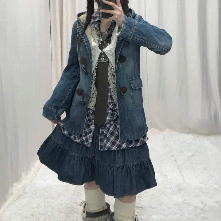 [BUNJANG] Swingling Seoul Denim Set / 선가든파티 코코모리 미라이클립 합정빈티지 스윙잉서울 데님 빈티지 코디세트