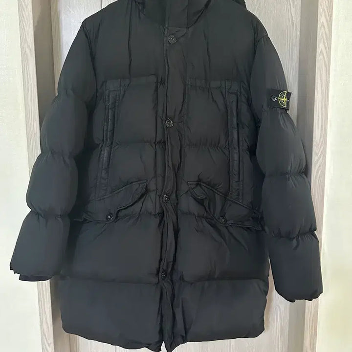 [BUNJANG] Stone Island Crinkle Reps Long Padded Jacket Black XL / 스톤아일랜드 크링클랩스 롱패딩 블랙 XL