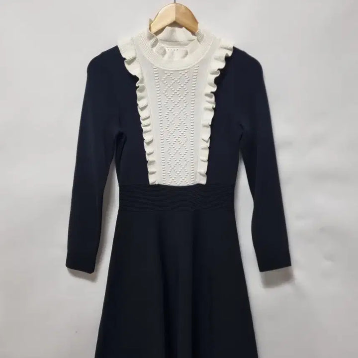 [BUNJANG] Sandro Frill Knit Dress Size S / 산드로 프릴 장식 니트 원피스 S