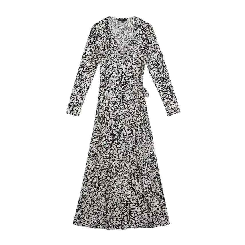 [BUNJANG] ISRY Tropical Black and White Tie Dress (Womens S) / 여성S / ISRY드레스 트로피칼 흑백 묶음드레스BK 0-21
