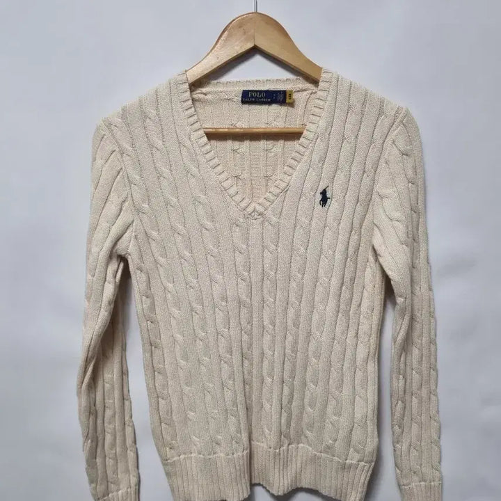 [BUNJANG] Polo Ralph Lauren V-Neck Cable Knit Sweater / 폴로 랄프로렌 브이넥 케이블 니트 S