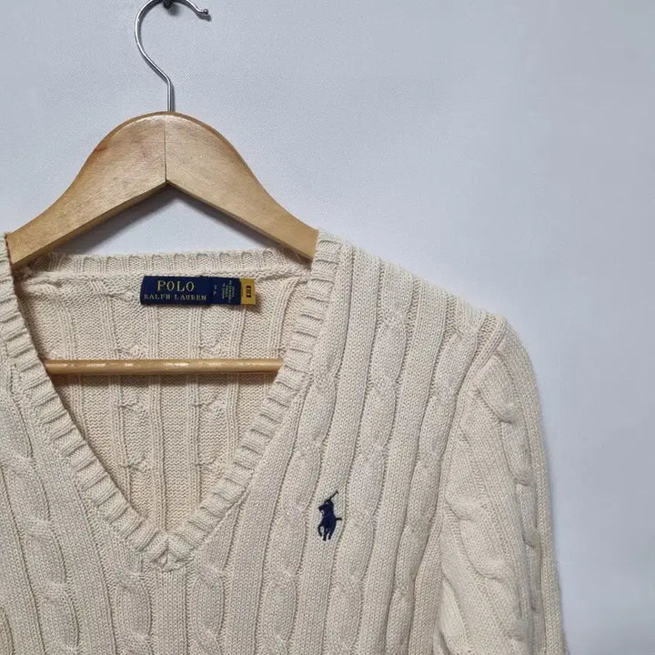 [BUNJANG] Polo Ralph Lauren V-Neck Cable Knit Sweater / 폴로 랄프로렌 브이넥 케이블 니트 S