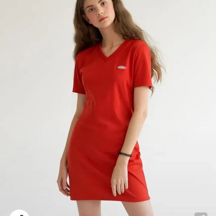 [BUNJANG] Citybreeze Genuine Basic V-Neck Slim Fit Dress (Red, M) / [보관만한새제품] 시티브리즈 정품 핏 진짜이쁨 베이직 브이넥 슬림 원피스