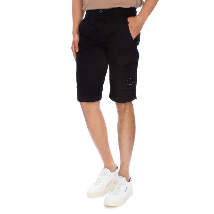 [BUNJANG] CP Company Stretch Satin Lens Shorts Black / CP컴퍼니 스트레치 새틴 렌즈 반바지 18CMBE116A