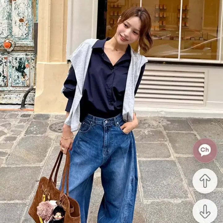 [BUNJANG] Mari Market Navy Office Look Daily Shirt / [보관만한새제품] 정가 4만3천원 마리마켓 오피스룩 데일리셔츠 핏이쁨 네