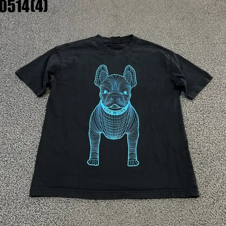 [BUNJANG] Lifework Dog Short-Sleeve T-Shirt Black / 라이프워크 강아지 반팔 티셔츠 블랙