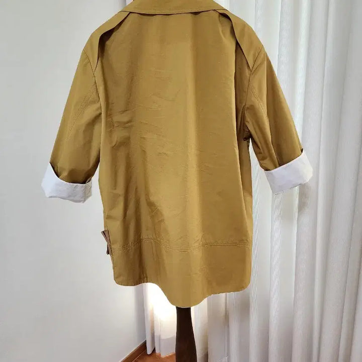 [BUNJANG] LEBEIGE Frill Detail Half Jacket Mustard Beige Cotton Blend Size 91-97-16 / 르베이지(LEBEIGE) 프릴 디테일 하프 자켓 (사이즈 91-97-16
