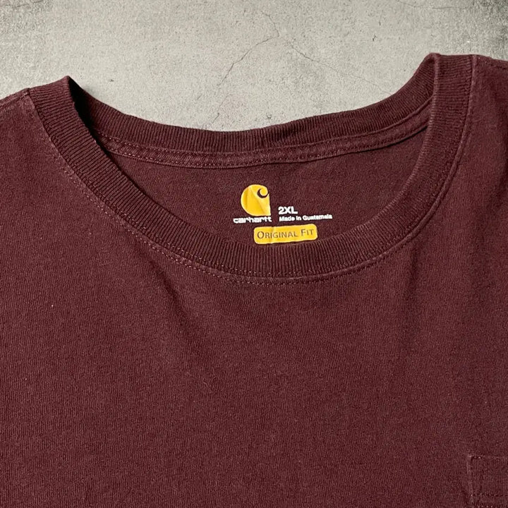 [BUNJANG] Carhartt K126 Wine Long Sleeve T-Shirt A00960 / CARHARTT 칼하트 K126 와인 긴팔 티셔츠 A00960