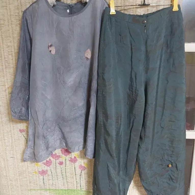 [BUNJANG] Natural Dyeing Rayon Top and Bottom Set / 국산인견 천연염색 상하의 세트 77