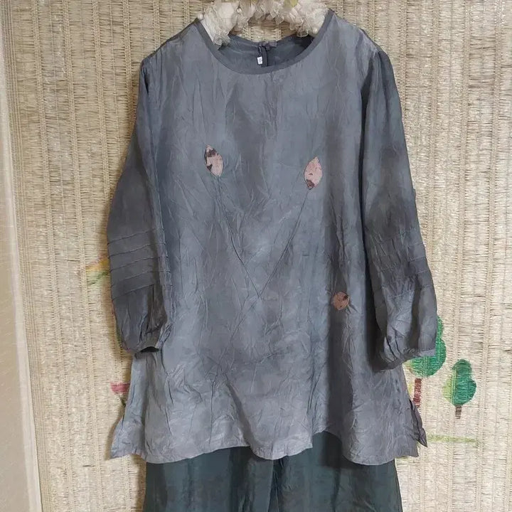 [BUNJANG] Natural Dyeing Rayon Top and Bottom Set / 국산인견 천연염색 상하의 세트 77