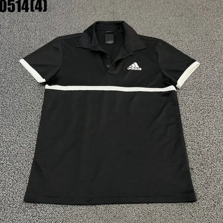 [BUNJANG] Adidas Black Short-Sleeve Polo T-Shirt / 아디다스 블랙 반팔 폴로티셔츠