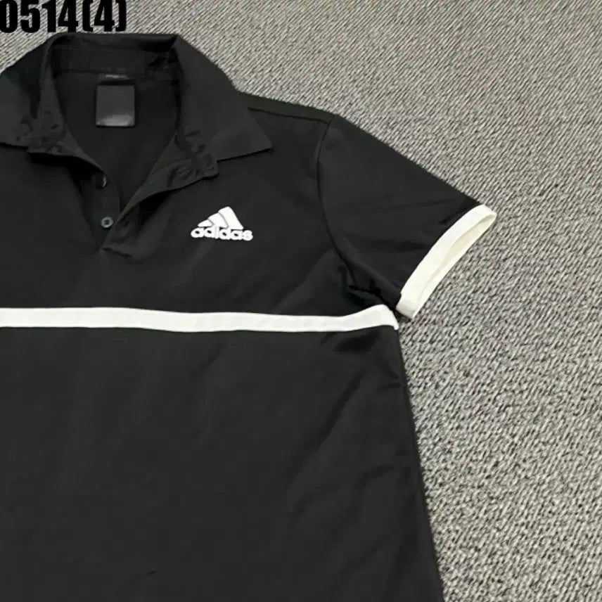 [BUNJANG] Adidas Black Short-Sleeve Polo T-Shirt / 아디다스 블랙 반팔 폴로티셔츠