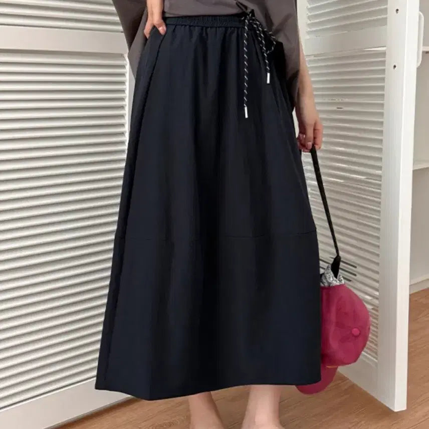 [SOLD OUT] (새상품, 착샷) 스트링 롱 스커트
