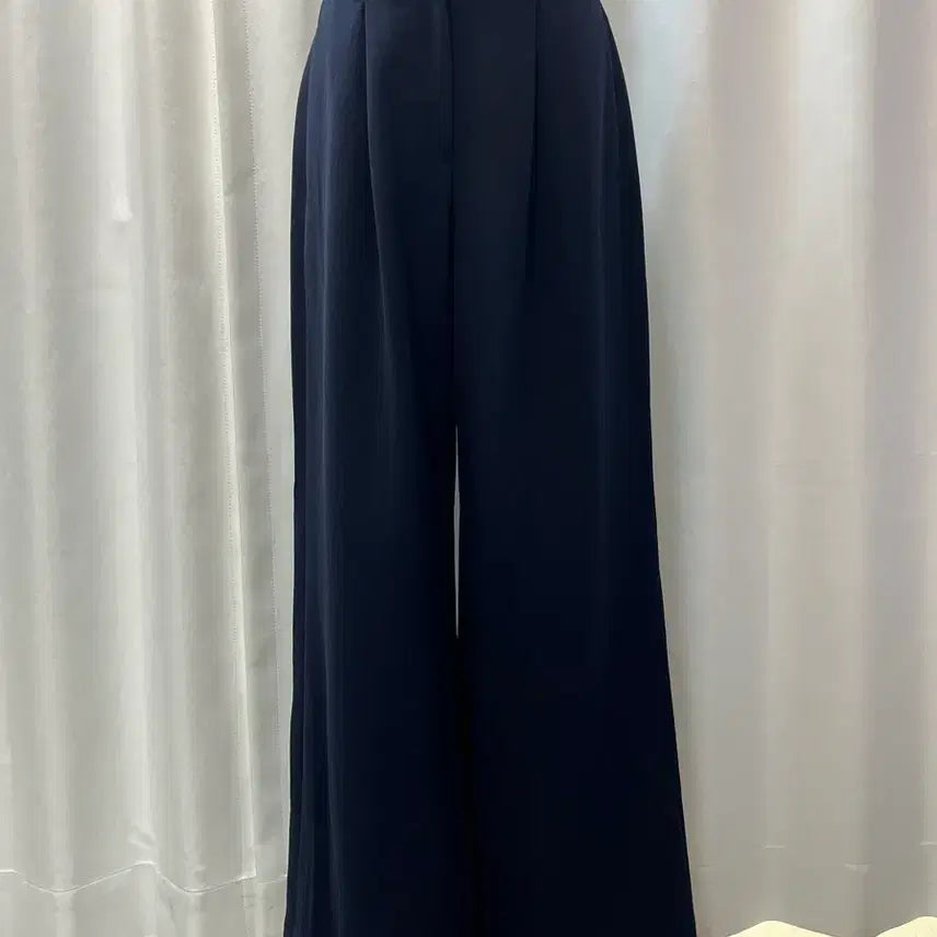 [BUNJANG] TIME by HAND Pinstripe Wide Slacks Navy Size 55 / 한섬 TIME 핀턱 와이드 슬랙스 네이비 55 (25년)새옷급