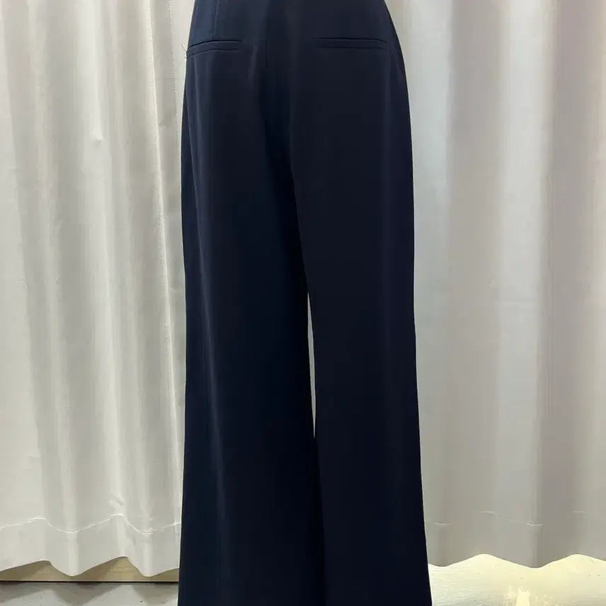 [BUNJANG] TIME by HAND Pinstripe Wide Slacks Navy Size 55 / 한섬 TIME 핀턱 와이드 슬랙스 네이비 55 (25년)새옷급