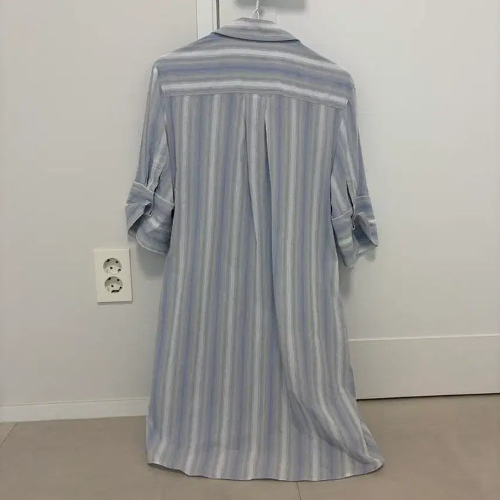 [BUNJANG] COS Striped Short Sleeve Shirt Dress Blue / COS 코스 스트라이프 줄무늬 쇼트 슬리브 반팔 셔츠 원피스 블루