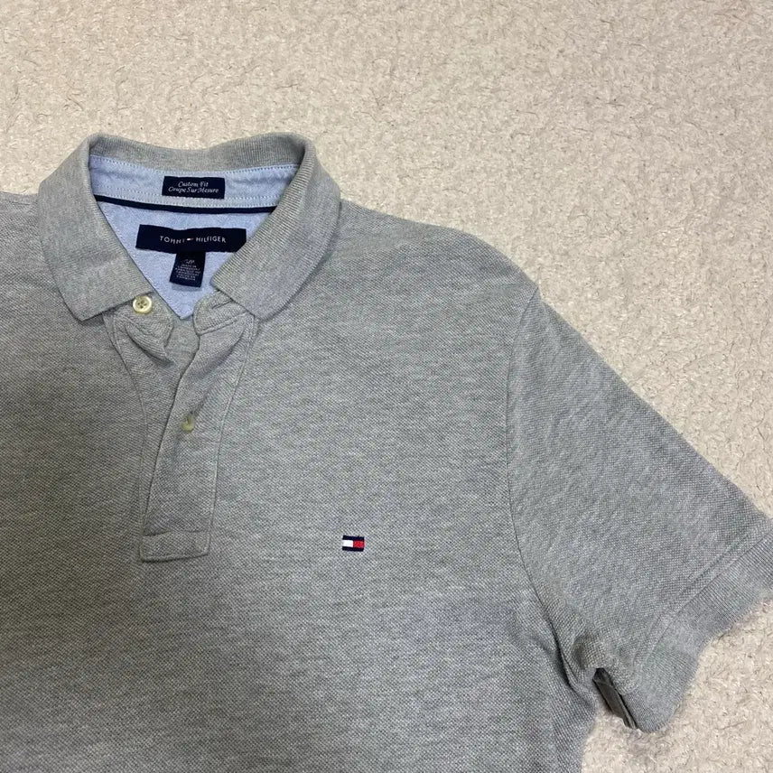 [BUNJANG] Tommy Hilfiger Short Sleeve Polo Shirt Grey S / 타미힐피거 반팔 카라티 그레이 s