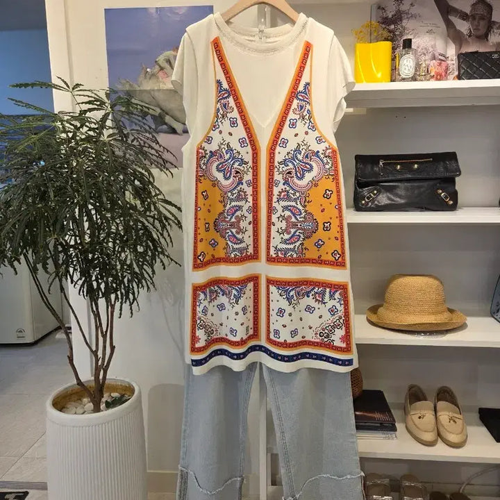 [BUNJANG] Zara Ethnic Pattern Midi Dress / 자라 에스닉 원피스