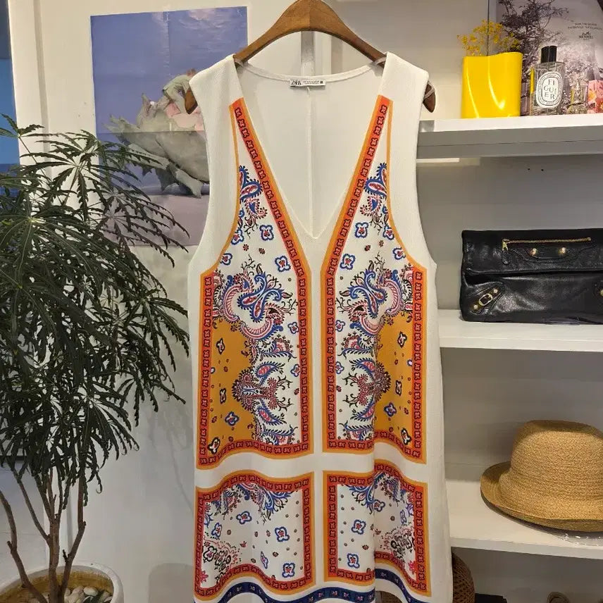 [BUNJANG] Zara Ethnic Pattern Midi Dress / 자라 에스닉 원피스