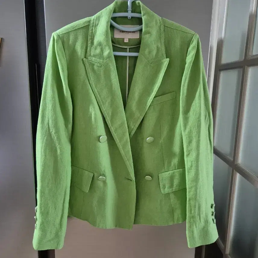 [BUNJANG] Cacharel 100% Linen Double-Breasted Jacket / cacharel 까샤렐 린넨100 더블 자켓 S~슬림M