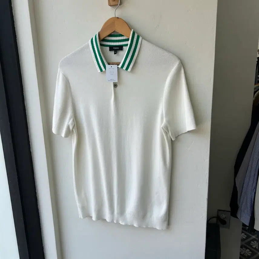 [BUNJANG] Theory Short Sleeve Collar Knit M / 16947 - 띠어리 반팔 카라 니트