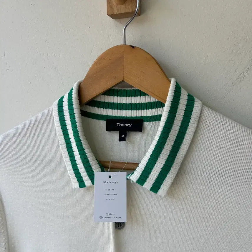 [BUNJANG] Theory Short Sleeve Collar Knit M / 16947 - 띠어리 반팔 카라 니트