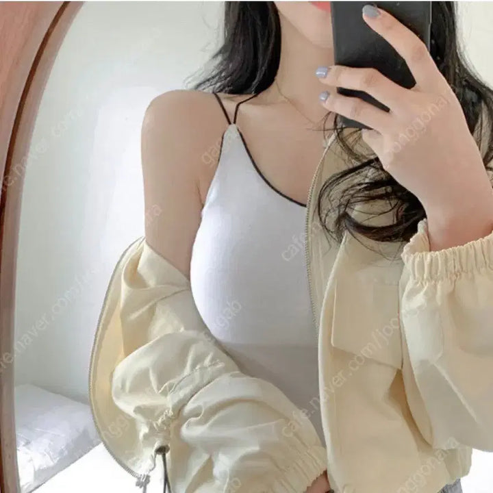 [BUNJANG] Cropped Military Style Jacket - Ivory, One Size / 새상품 크롭 야상스타일 자켓 프리사이즈 아이보리색상