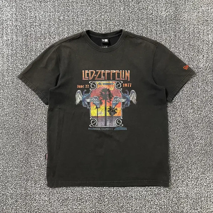 [BUNJANG] New Era Led Zeppelin Band Graphic T-Shirt Black / 빈티지9. 뉴에라 레드제플린 밴드 그래픽 반팔 티셔츠 블랙