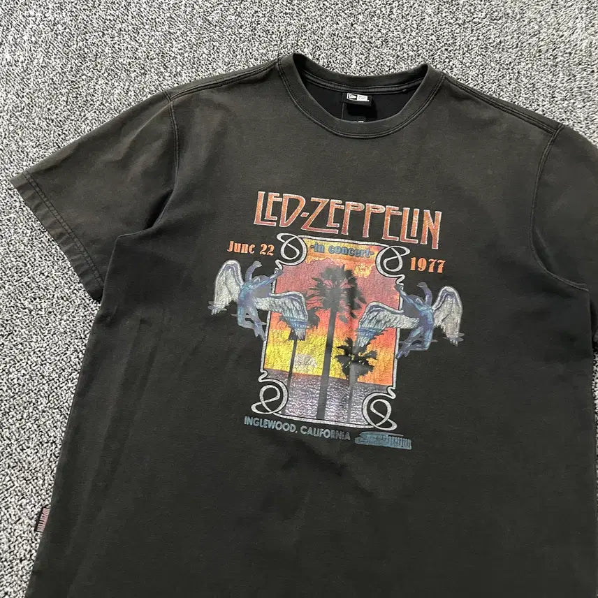 [BUNJANG] New Era Led Zeppelin Band Graphic T-Shirt Black / 빈티지9. 뉴에라 레드제플린 밴드 그래픽 반팔 티셔츠 블랙