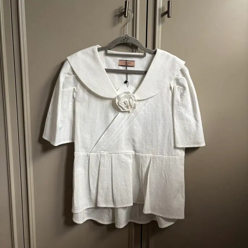 [BUNJANG] Vitalsign Sailor Linen Blouse / [새상품] 바이탈싸인 세일러 린넨 블라우스