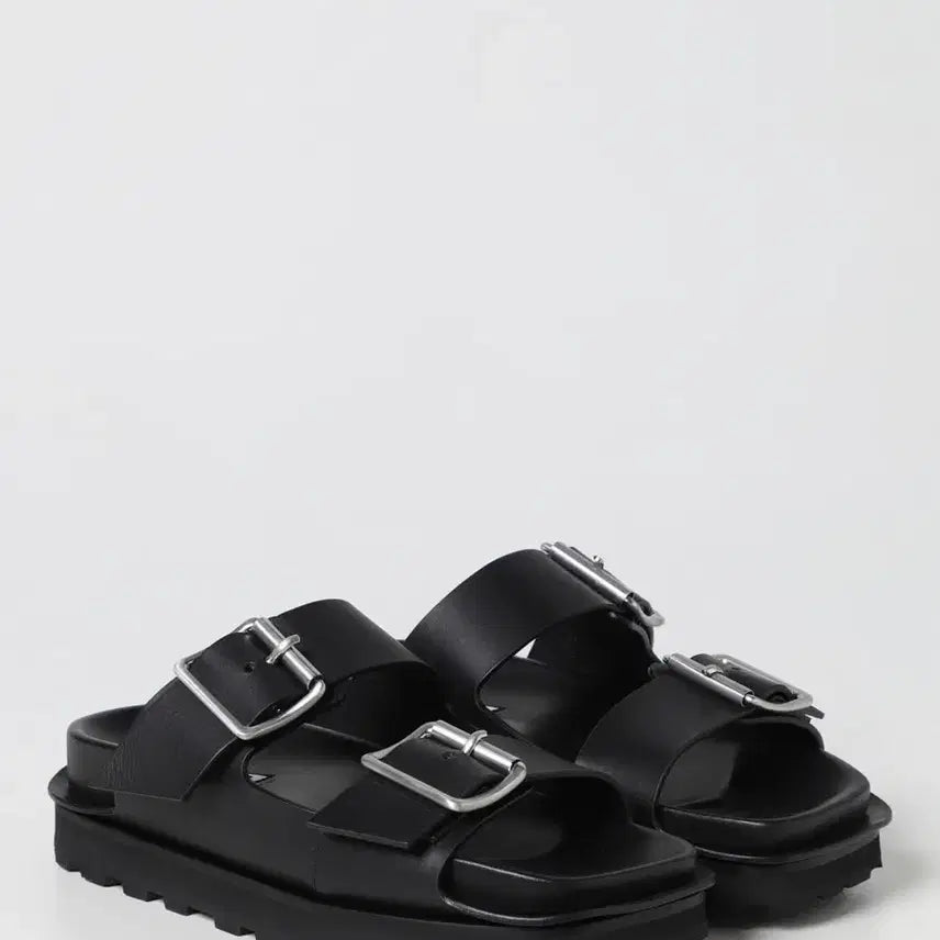 [BUNJANG] Jil Sander Square Toe Buckle Leather Slides Black Size 43 / JIL SANDER 질샌더 스퀘어 토 버클 레더 슬리퍼 블랙 43사이즈